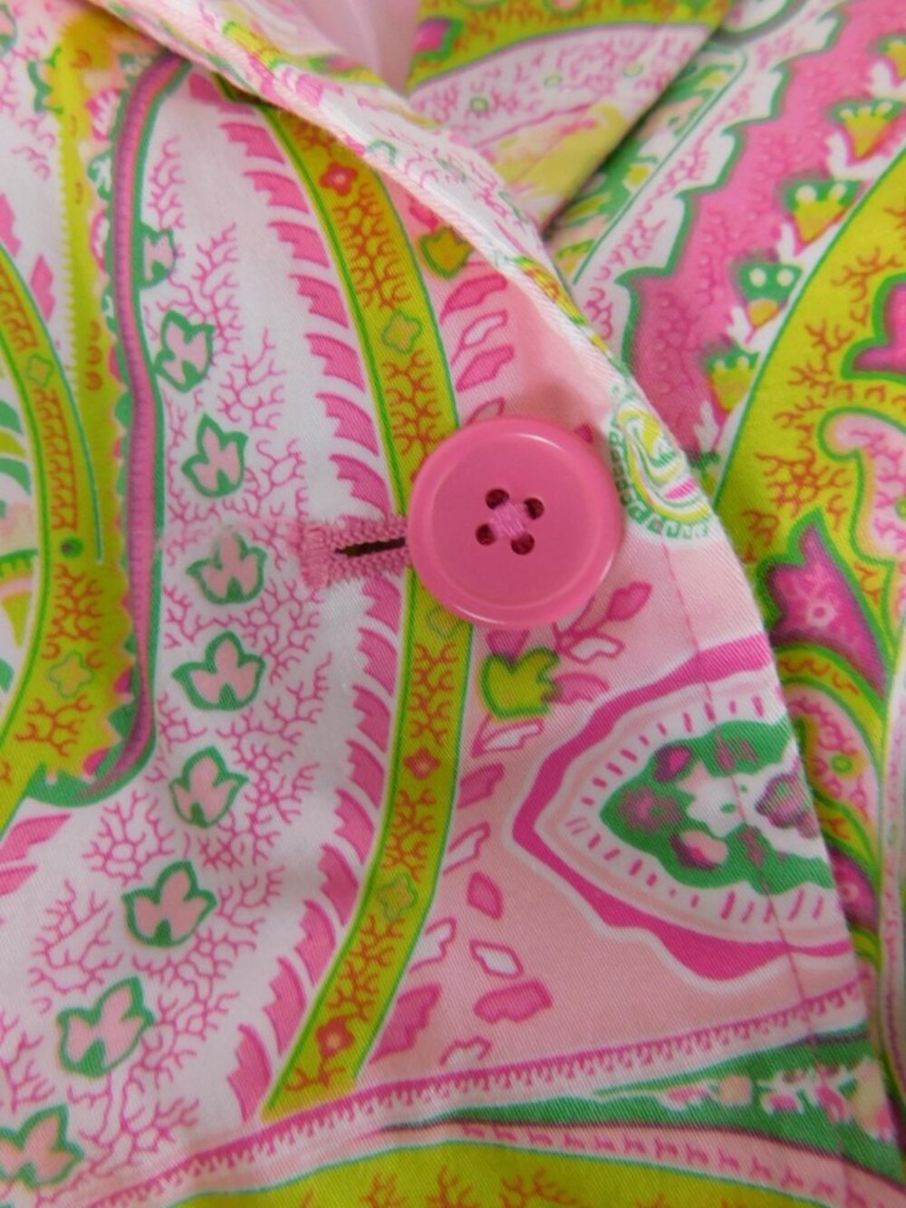 Larry Levine Petite Skirt Suit Womens 10P Pink Paisley Stretch Jacket Skirt - Picture 8 of 12